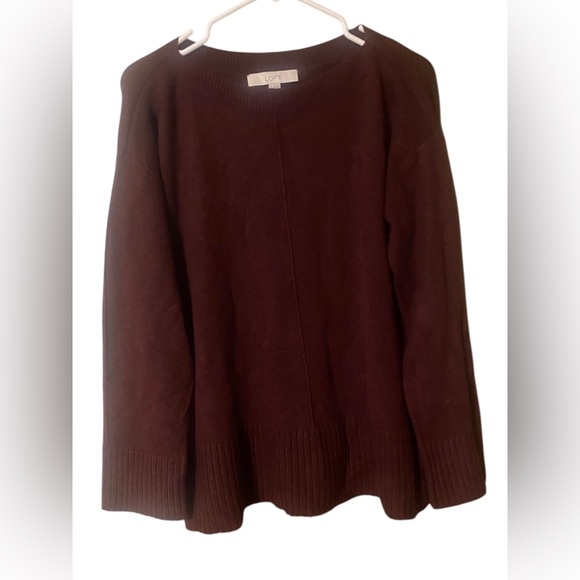 Loft Sweater Women’s Small Cozy Preppy Minimalist Academia Casual Maroon Soft - Picture 1 of 16